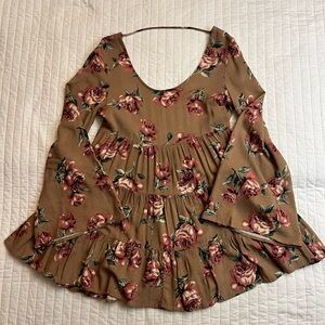 CatchMe light brown floral print dress
